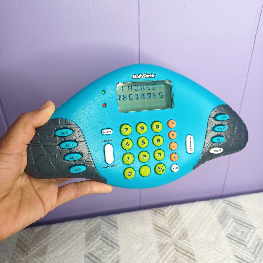 MATH SHARK Learning Game Calculator Teal Mathshark